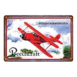 Vintage Airplane Poster Metal Signboard Pilot Tin Sign Flying Club Cafe Bar Man Cave Wall Decoration Iron Sign 20x30cm 4