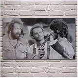 YGWDLON alte Filme Kunstwerk Terence Hill Bud Spencer Wohnzimmer Dekor Home Wandkunst Dekor Stoff Poster-50x100cm Kein R