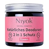 Niyok® 2 in 1 Deo ohne Aluminium Antitranspirant Deocreme Deodorant Creme | Damen | Herren gegen starkes Schwitzen aluminiumfrei - Flowers – 40