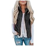 Writtian Weste Damen Armelloser Mantel Faux Pelz Westen Kunstpelz Lange Fellweste Ärmellos Winterjacke Parka Fell Mäntel Herbst Tops Teddyfleece Weste Damen Outdoor Cardigan M