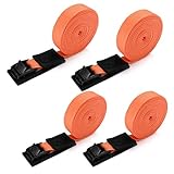 KING PIECES Flache Spanngurte, 4 Stück, verstellbare Nylon-Spanngurte, robuste Spanngurte mit Camlock-Schnalle, Zurrgurt für Gepäck, Surfbrett, Fahrrad, Kanu und Kajak