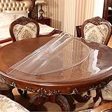 Runde wasserdichte Tischdecke aus transparentem Kunststoff, Rolle, hitzebeständig, Vinyl-Tischsets, transparent, rechteckig, Esstischabdeckung