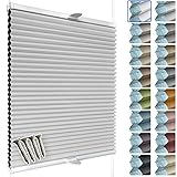 SchattenFreude Waben-Plissee nach Maß für Fenster & Tür | 100% verdunkelnd / Blackout | Zum Anschrauben in der Glasleiste | Weiß (Weiße Rückseite), Breite: 70-90cm x Höhe: 150-220