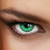 Farbige Jahres-Kontaktlinsen Ever Green - MIT und Ohne Stärke in GRÜN - von LUXDELUX® - ohne Stärke (+/- 0.00 DPT)