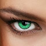Farbige Jahres-Kontaktlinsen Ever Green - MIT und Ohne Stärke in GRÜN - von LUXDELUX® - ohne Stärke (+/- 0.00 DPT)