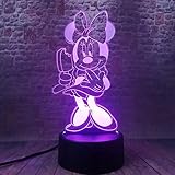 Illusionslicht Des Nachtlichts 3D 3D Illusion Led Nachtlicht Bunte Touch Lampe Tischlampe Mickey Mouse Familie Minnie Anime Figur Beleuchtung Spielzeug