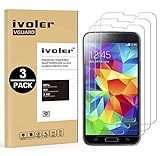 ivoler Kompatibel für Panzerglas Schutzfolie Samsung Galaxy S5 / S5 Neo, 9H Härte, Anti- Kratzer, Bläschenfrei, [2.5D Runde Kante], [3 Stücke]