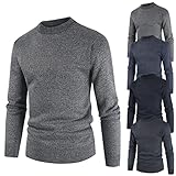 ZYYM Herren Weihnachtspullover Norweger-Pullover Winter Strickpullover Grobstrick Pullover mit Rundhalsausschnitt Herren Sweatshirt Pullover Langarmshirt Pulli ohne Kapuze Classic Sp