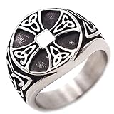 Viking Celtic Knot Ring, Nordischer Retro Edelstahl Norwegisches Amulett Punk Rock Man Lucky Knot,Partyschmuck Geschenke,12