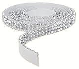 Strasssteine zum Aufkleben, Glitzerband mit selbstklebenden 3mm Strasssteinen, Strassband selbstklebend, 4 x 3 Reihen Strasssteinband zum Kleben, Strass von der Rolle, Strassb