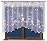 Unbekannt Modern Scheibengardine Bistrogardine Küchengardine Gardinen mit Kräuselband für Kuche Kurz HxB 120 x 220 cm - Hergestellt in EU - Öko Tex Zertifiziert - Pfleg