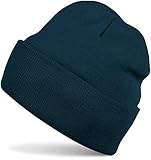 styleBREAKER Unisex warme Beanie Strickmütze, Feinstrick Mütze doppelt gestrickt, Winter 04024029, Farbe:Petrol-B