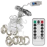 B18JPsF 3x3 m Kupfer-USB-Draht-Vorhang-Lichterkette Strombetriebene Kupferdraht-LED-Sternenlichterketten Glühwürmchen-Lichter für Schlafzimmer, Weihnachten, Partys, Dek