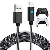 FASTSNAIL 3M/ 10ft USB Kabel kompatibel mit Xbox Series Controller, Ladekabel kompatibel mit PS5 Controller, Kabel kompatibel mit Nintendo Switch, USB 2.0 Typ C-Schnellladekabel mit LED