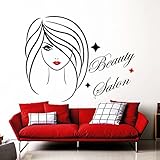 Schönheitssalon Wandaufkleber bieten Mode Mädchen Make-up Vinyl Wandaufkleber Innenarchitektur Künstler Dekoration Wimpern 57x44