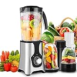 Ktreekol Standmixer, 220W Smoothie Blender, 1000ML Crushing Ice, Multifunktionaler, Eingebauter Impuls, mit Extraktor-Klinge, Gemüse, Obst Dessert/Frozen D