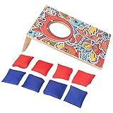 Sharplace Sandsack Game Throw Target Holz Eltern-Kind Interaktives Sport Tragbares Cornhole Board für Kinder Familienspielzeug mit 8 Sandsäcken Toss Game Kit - M