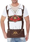 COSAVOROCK Herren Bayerische Oktoberfest Kostüm T-Shirts Braun L