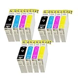 12 Druckerpatronen Tinte für Epson Stylus Office B42WD BX525WD ersetzen T1301 T1302 T1303 T1304 XL