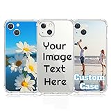 Personalisierte Handyhülle für iPhone 13 6.1',Transparent Soft TPU Schutzhülle mit Foto, Bildern oder Text Selbst Gestalten-ONLY for iPhone 13 6.1'