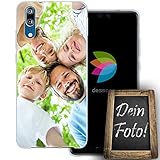 dessana Eigenes Foto transparente Silikon TPU Schutzhülle 0,7mm dünne Handy Tasche Soft Case für Huawei P20 Personalisiert M