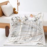 Himlaya 3D Marmor Wohndecke Tagesdecke Decke Fleecedecke Polyester Weich Wärme Gemütlich Bettüberwurf Erhältlich Dicke Sofadecke Deckeldecke (Kalkstein,150x130cm)