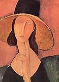 LueLue Porträt Einer Frau mit Hut von 1918 Amedeo Modigliani 70x100 Leinwandbild auf Keilrahmen robuster Canvas-Stoff 300 g/m2 Brillante Farb