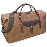 Reisetaschen Herren Leder Wasserdicht Canvas Weekender Tasche Großen Kapazität Reisetasche Unisex Vintage Handgepäck Bag B