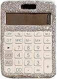 Taschenrechner Diamond Simple Office Calculator Portable Calculator Geeignet for Home Student Business Sensitive Button (Color : White)