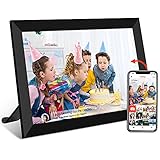 FRAMEO WiFi Digitaler Bilderrahmen,10.1 Zoll WLAN Fotorahmen FHD IPS Touchscreen Fotos und Videos können jederzeit und von überall aus, über die App geteilt Werden 16GB Sp