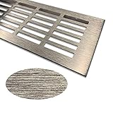 Lüftungsgitter Aluminium | 100mm x 250mm | Farbe: Edelstahl - gebürstet | Lüftungs Gitter Alu | Stegblech | Belüftungsgitter | Heizungsgitter | Belüftungsgitter/Lüftung