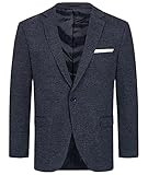 Indumentum Herren Sakko Blazer Sportlich Jacke Jackett Slim Fit Herrensakko Übergangsjacke Herrenblazer Anzugjacke IJS-101 Dunkelblau 3XL