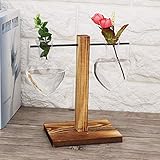 CUTULAMO Tischvitrine aus Holz, Hydroponisches Herz Vase Kreatives Design Geschenk für Home Office G