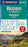 KOMPASS Wanderkarte Bozen und Umgebung, Bolzano e dintorni: 5in1 Wanderkarte 1:50000 mit Panorama, Aktiv Guide und Detailkarten inklusive Karte zur ... Skitouren. (KOMPASS-Wanderkarten, Band 54)