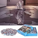 1000 Teiliges Puzzle für Erwachsene,「Katze und Tiger」,Familien recycelbare Materialien und hochauflösendes Druckpuzzle,Familienspiel,Geschenk und Geschenk für Liebhaber oder F
