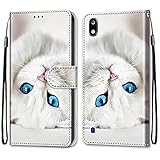 nancencen Kompatibel mit ZTE Blade A7 2019 Handyhülle, PU Leder Flip Cover Wallet Hülle (Anti-Fall) Anwendbar ZTE Blade A7 2019 - Weiß
