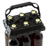 CLICK-IT BOB The Bottle Buddy Flaschenträger I Trage-Hilfe für bis zu 6 Bier-Flaschen I cooles & praktisches Gadget für Deine Party - für 0,33 l Glas-Flaschen I Bottle Carrier (schwarz/schwarz)