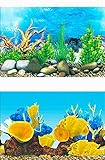 TXSA Aquarium Hintergrund Aufkleber PVC Aquarium Poster Aquarium Wanddekorationen Selbstklebende Aufkleber,zur Aquarium Hintergrunddekoration zu Hause und im Büro,hoch48X102CM