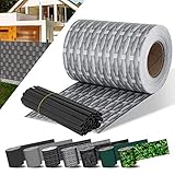 KESSER® PVC Sichtschutzstreifen Sichtschutz Rolle Doppelstabmatten Zaun Blickdicht 35m x 19 cm | 30 Befestigungsclips | Wetterfest Windschutz | Zaunfolie Sichtschutz Garten Gartenzaun Rattan-G