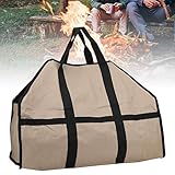 Shipenophy Holz Handtasche Brennholz Tasche Oxford Stoff zum Wandern(Khaki)