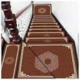 ZHPNG Treppenstufenmatte,Selbstklebende rutschfeste Treppenauflage Für Den Haushalt,EIN Sicherer Treppenteppich,Geeignet Für ältere Menschen,Kinder Und Haustiere,M(5pc)-35.4×9.8×1.1