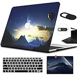 Funut Laptop Hülle für MacBook Pro 13 Zoll 2019-2016 Release A1706 A1708 A1989 A2159 Bundle 4 in 1 Hartplastik Schutzhülle mit Displayschutzfolie Tastatur Abdeckung Webcam Cover Valley