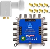 [ Test 4X SEHR GUT *] MULTISCHALTER Set Anadol Zero Watt inklusive Quad LNB - Stromloser Multiswitch 5/8 für Satellit mit LNB für 8 Teilnehmer -Multischalter ist für Quad & Quattro LNB`s geeig