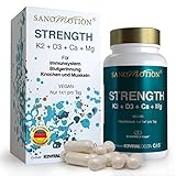 Sanomotion 3-Monatspack hochdosiertes pflanzliches Rotalgen-Calcium-Magnesium + D3 K2. 90 vegane Kapseln, 1x1 pro Tag. Flechten vegan Vitamin D3 800IE, K2 MK7 100µg, vollwertiger Mineral-Komplex 955mg