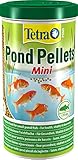 Tetra Pond Pellets Mini – Hauptfutter für kleine Teichfische, schwimmfähige Futter Pellets für die tägliche Fütterung, 1 L D