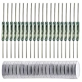 Gebildet 20 stücke Glas Reedschalter Reedkontakt Schließer(N/O) Magnetischer Induktionsschalter (2mm×14mm) mit 20 Stück Mehrzweck Magnetstück