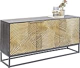 Kare Design Sideboard Circulo, Massivholz Sideboard, verziertes Sideboard groß, kunstvolles Sideboard, (H/B/T) 80x160x40