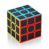ROXENDA 3x3 Zauberwürfel, Kohlefaser 3x3 Speed Cube, Schneller Als das Original, 57mm (Kohlefaser)