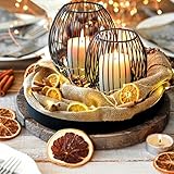 Volldra® Kerzenständer 2er Set Kerzenhalter Schwarz-Matt mit 2 Gestaltungsmöglichkeiten Windlicht und Lampenschirm skandinavische Tischdeko für Boho deko Vintage Schlafzimmer Deko oder Balkon Dek