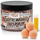 Bait for Carps - Exotic Washed Out + GRATIS Bait Juice [50Gramm] Premium 15mm Pop Up Boilie I Karpfen Zubehör I Karpfenköder I Lockwirkung: 12-16 Stunden (15Millimeter)